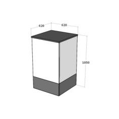 Mostrador recepción MOBI grafito, blanco, blanco, en esquina