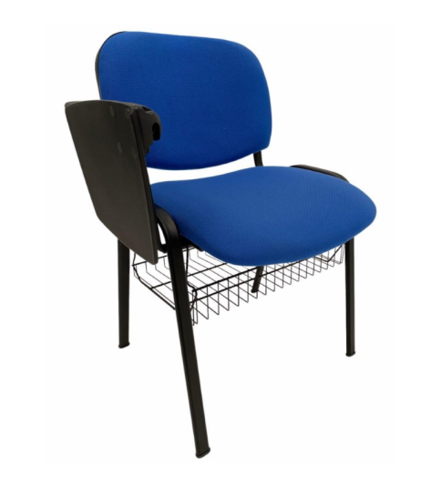 Silla ISO tapizada con pala antipánico y rejilla portalibros Silla ISO tapizada con pala antipánico y rejilla portalibros