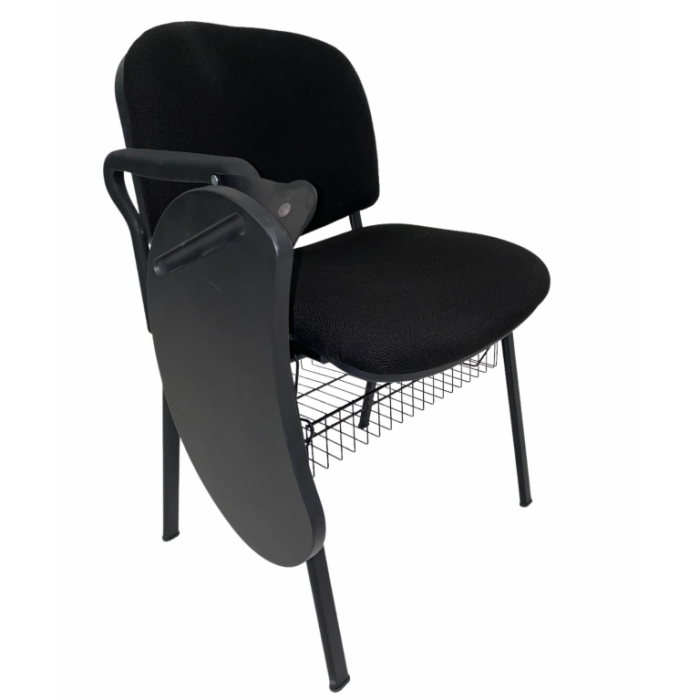 Silla ISO tapizada con pala abatible y rejilla portalibros