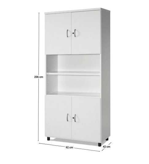 Armario de oficina alto serie MOB, combinado puertas y estantes  Armario de oficina alto serie MOB, combinado puertas y estantes