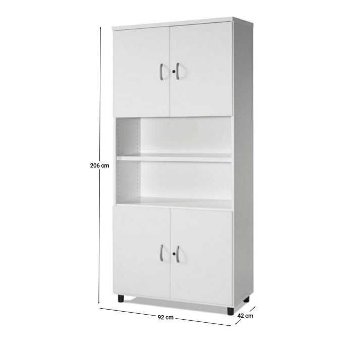 Armario de oficina alto serie MOB, combinado puertas y estantes