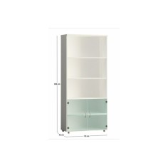 Armario de oficina alto serie MOB, con puertas bajas de cristal 