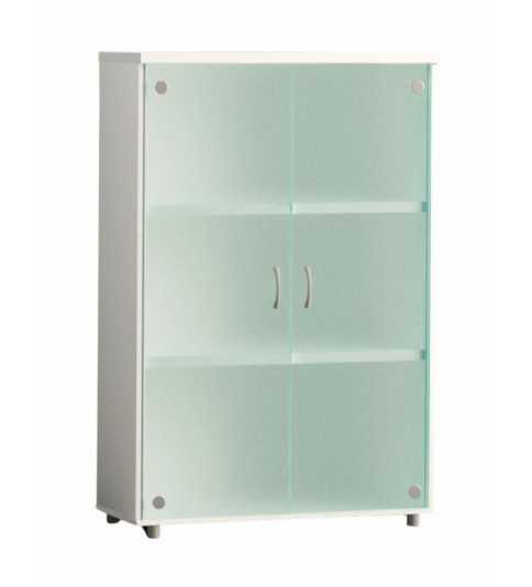 Armario de oficina medio serie MOB, con puertas de cristal Armario de oficina medio serie MOB, con puertas de cristal