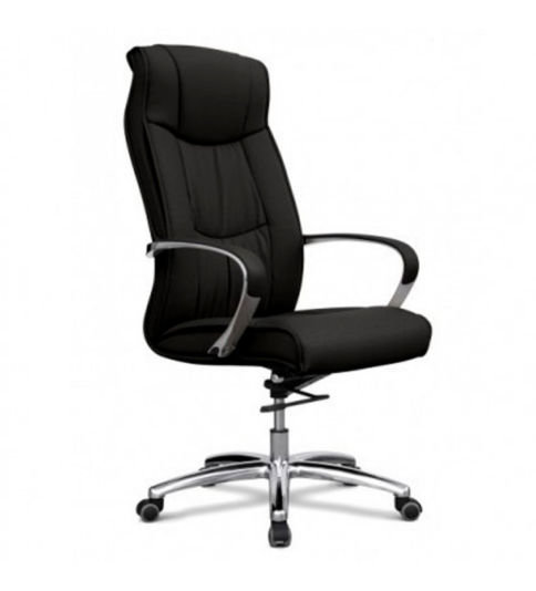 Sillón de oficina ROA de Mobel Linea, gran acolchado, basculante, Polipiel Negro Sillón de oficina ROA de Mobel Linea, gran acolchado, basculante, Polipiel Negro