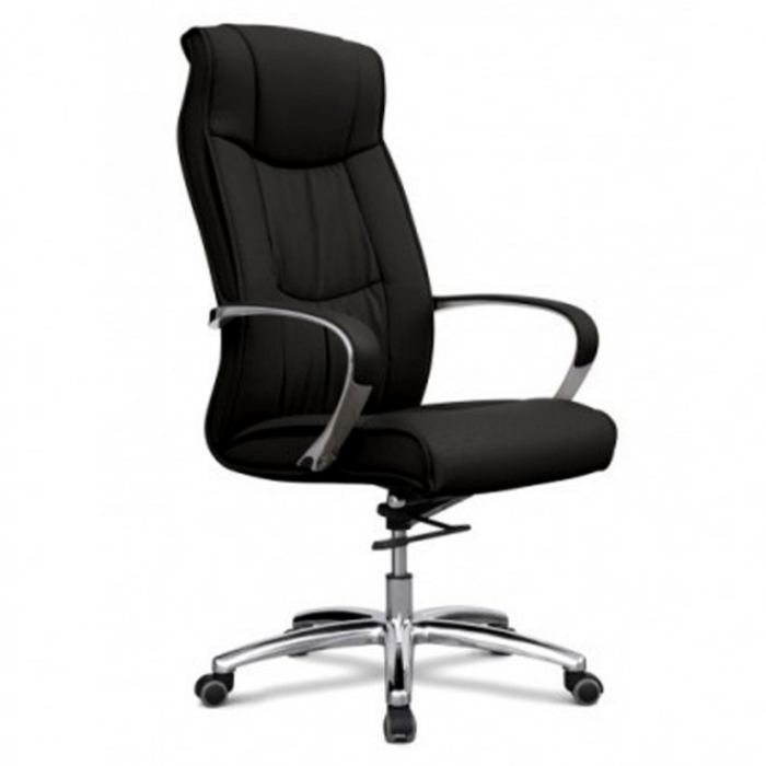 Sillón de oficina ROA de Mobel Linea, gran acolchado, basculante, Polipiel Negro