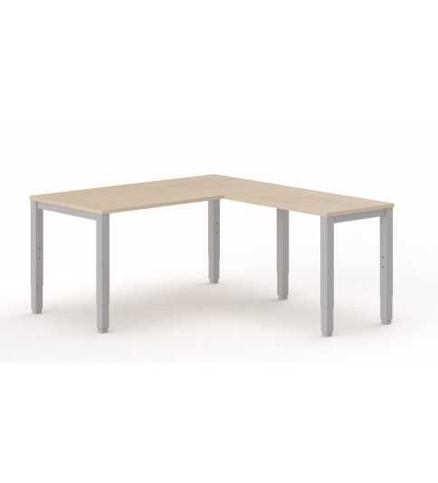 Mesa de oficina con Ala TEMPO, estructura 4 patas regulables en altura, fondo 80 cm Mesa de oficina con Ala TEMPO, estructura 4 patas regulables en altura, fondo 80 cm