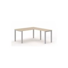 Mesa de oficina con Ala TEMPO, estructura 4 patas regulables en altura, fondo 80 cm