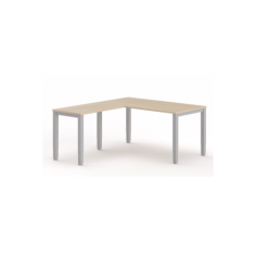 Mesa de oficina con Ala TEMPO, estructura 4 patas regulables en altura, fondo 80 cm