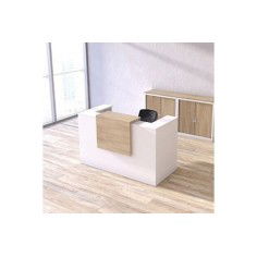 Mostrador de recepción individual ZETA, sobremostrador decorativo, con pasacables