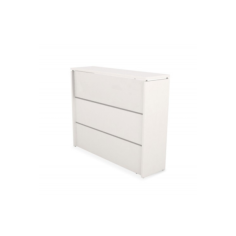 Mostrador de recepción MERKA, recto sin mesa, frontal de 3 paneles