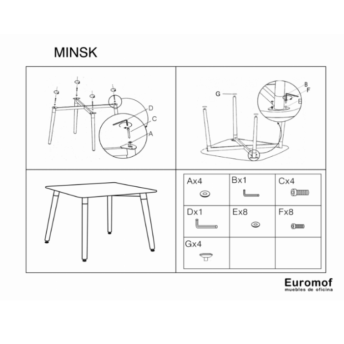 Mesa de Escritorio modelo MINSK 120X80 de Euromof Mesa de Escritorio modelo MINSK 120X80 de Euromof