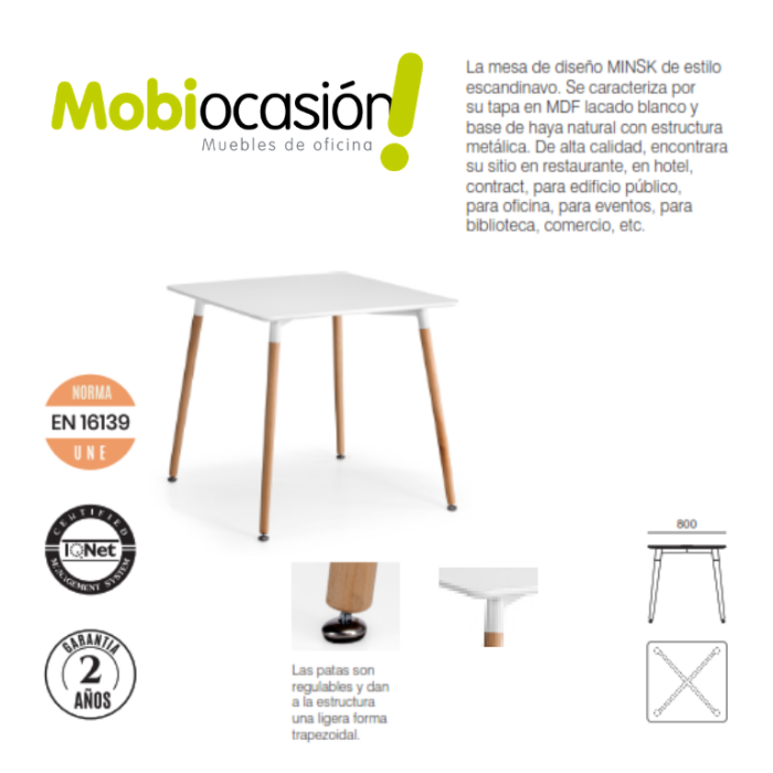 Mesa de Escritorio modelo MINSK 80X80 de Euromof