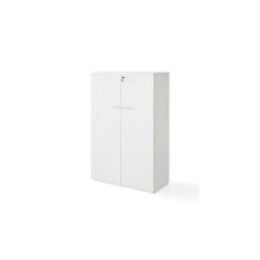 Armario Medio con puertas Serie Color blanco/olmo