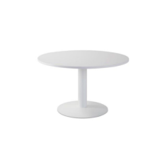 Mesa de reunión redonda pie metálico Blanco/Olmo de 110 CM Mesa de reunión redonda pie metálico Blanco/Olmo de 110 CM