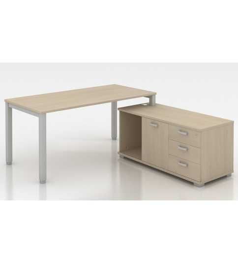 Mesa de oficina con credencia TEMPO fondo 80 cm Mesa de oficina con credencia TEMPO fondo 80 cm
