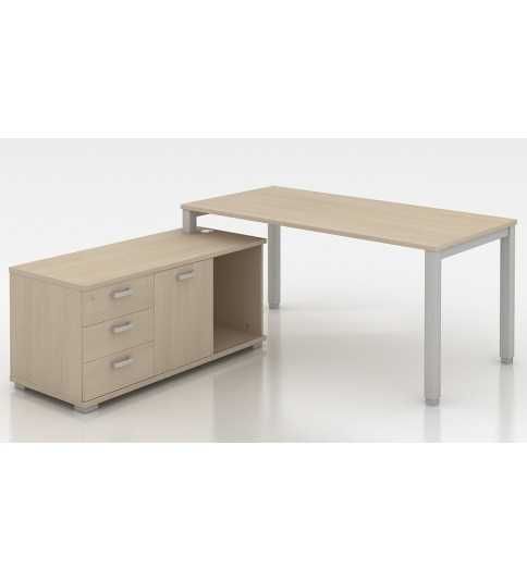 Mesa de oficina TEMPO con credencia izquierda fondo 80 cm Mesa de oficina TEMPO con credencia izquierda fondo 80 cm