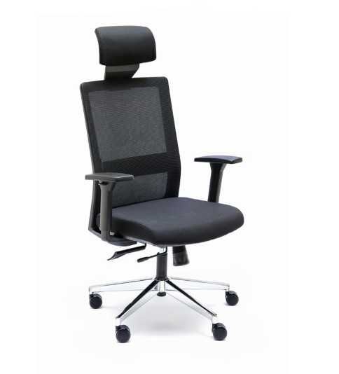 Silla ergonómica modelo Niza Negra Cabezal de Euromof Silla ergonómica modelo Niza Negra Cabezal de Euromof