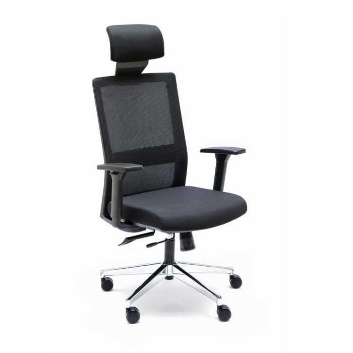 Silla ergonómica modelo Niza Negra Cabezal de Euromof