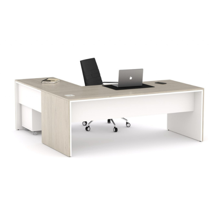 Mesa dirección recta + ala derecha pata STYLE, fondo 90 cm