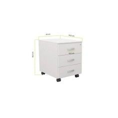 Despacho Completo Style 1, con 3 armarios medios, Mesa fondo 80 cm