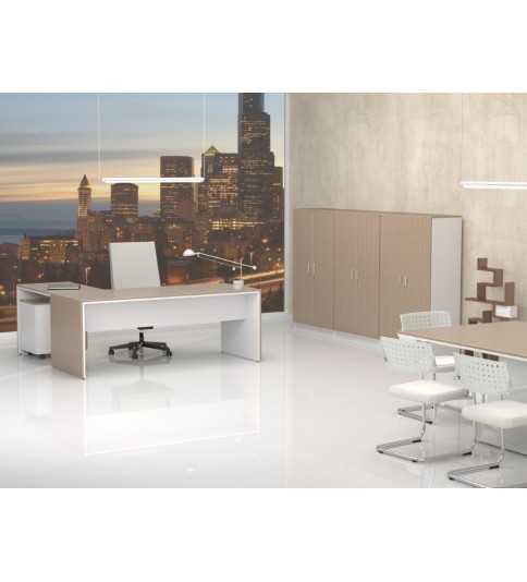 Despacho Completo Style 1, con 3 armarios medios, Mesa fondo 90 cm Despacho Completo Style 1, con 3 armarios medios, Mesa fondo 90 cm