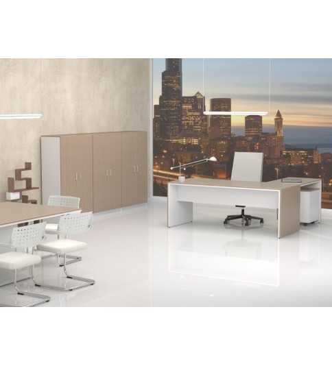 Despacho Completo Style 1, con 3 armarios medios, Mesa fondo 90 cm Despacho Completo Style 1, con 3 armarios medios, Mesa fondo 90 cm