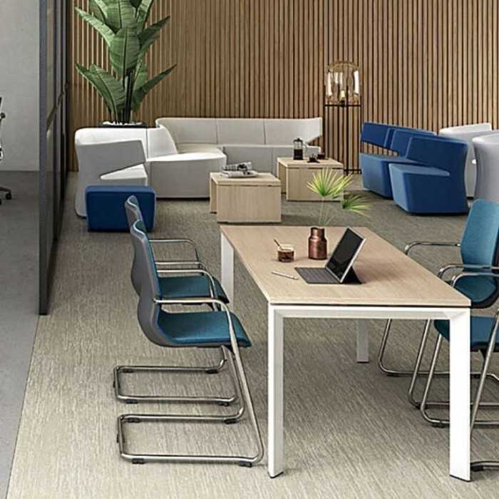 Mesa colectividades STAR,  estructura 4 patas metálica, fondo 60 cm