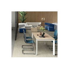 Mesa colectividades STAR,  estructura 4 patas metálica, fondo 60 cm Mesa colectividades STAR,  estructura 4 patas metálica, fondo 60 cm