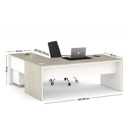 Mesa dirección recta + ala derecha pata STYLE, fondo 80 cm Mesa dirección recta + ala derecha pata STYLE, fondo 80 cm