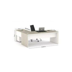 Mesa dirección recta + ala derecha pata STYLE, fondo 80 cm