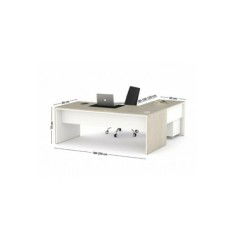 Mesa dirección recta + ala izquierda pata STYLE, fondo 80 cm