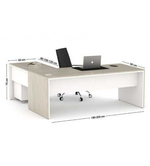 Mesa dirección recta + ala derecha pata STYLE, fondo 90 cm Mesa dirección recta + ala derecha pata STYLE, fondo 90 cm
