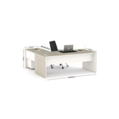 Mesa dirección recta + ala derecha pata STYLE, fondo 90 cm