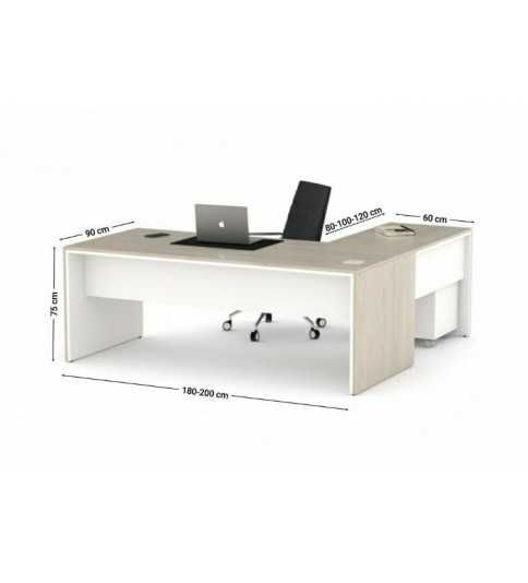 Mesa dirección recta + ala izquierda pata STYLE, fondo 90 cm Mesa dirección recta + ala izquierda pata STYLE, fondo 90 cm