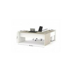 Mesa dirección recta + ala izquierda pata STYLE, fondo 90 cm