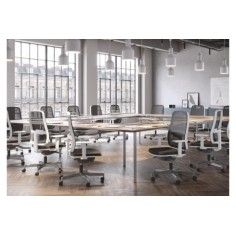 Silla de escritorio ergonómica BLAZE blanca respaldo malla uso 8 horas Silla de escritorio ergonómica BLAZE blanca respaldo malla uso 8 horas