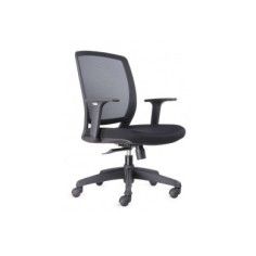 Silla ergonómica de oficina modelo Luna Black de Vincolo, brazos regulables