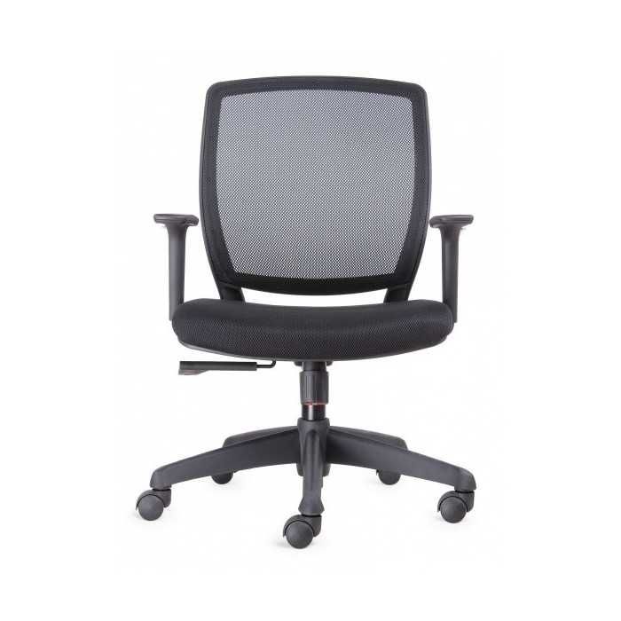 Silla ergonómica de oficina modelo Luna Black de Vincolo, brazos regulables