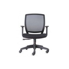 Silla ergonómica de oficina modelo Luna Black de Vincolo, brazos regulables