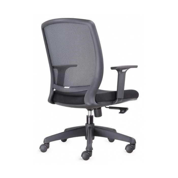 Silla ergonómica de oficina modelo Luna Black de Vincolo, brazos regulables