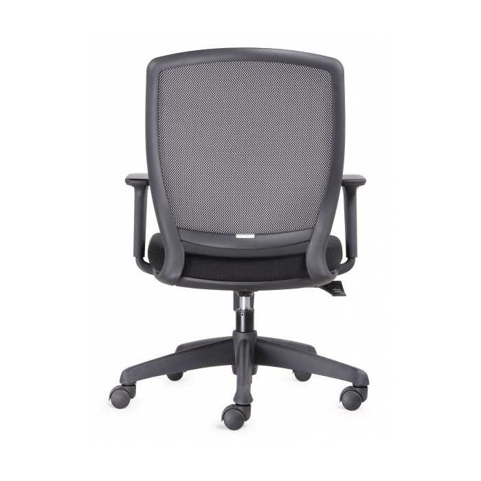 Silla ergonómica de oficina modelo Luna Black de Vincolo, brazos regulables