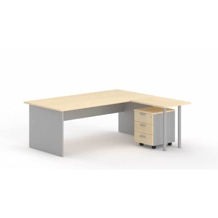 Mesa de oficina serie TONO T3 con ala y cajonera 3 cajones de Mobel Linea