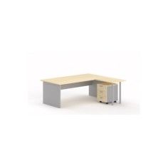 Mesa de oficina serie TONO T3 con ala y cajonera 3 cajones de Mobel Linea