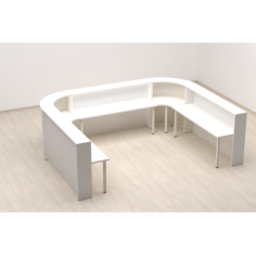 Mostrador work de recepción forma en U