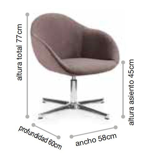 Sillón respaldo bajo Nonna 3 diseño contract Sillón respaldo bajo Nonna 3 diseño contract