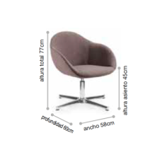 Sillón respaldo bajo Nonna 3 diseño contract Sillón respaldo bajo Nonna 3 diseño contract