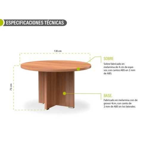 Mesa de reunión, KARINA, circular, diámetro 130 cm, melamina Mesa de reunión, KARINA, circular, diámetro 130 cm, melamina