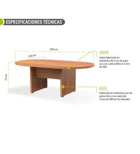 Mesa de reunión KARINA, ovalada, medida 200x120 cm Mesa de reunión KARINA, ovalada, medida 200x120 cm