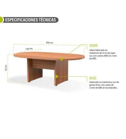 Mesa de reunión, KARINA, ovalada, medida 250x120 cm Mesa de reunión, KARINA, ovalada, medida 250x120 cm