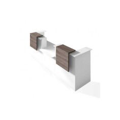 Mostrador recepción BASIC 340 cm terminaciones laterales y sobremostradores Mostrador recepción BASIC 340 cm terminaciones laterales y sobremostradores